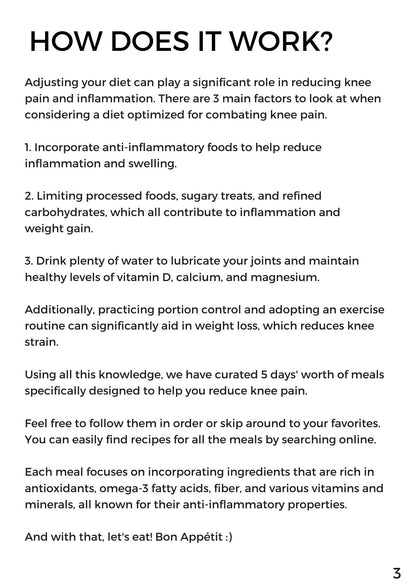 Anti Inflammatory  5 Day Meal Plan For Knee Pain